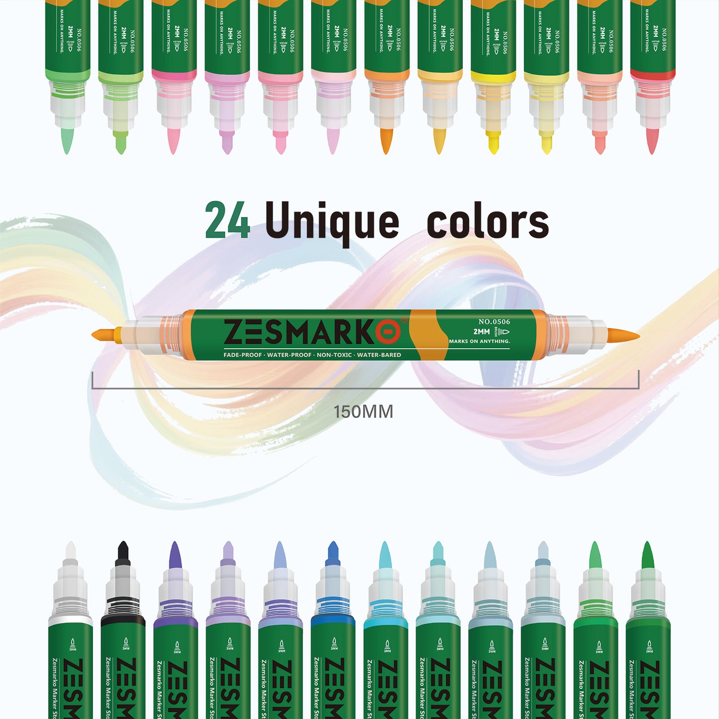 Premium Acrylic Paint Markers – 24 Vibrant Colors for All Surfaces