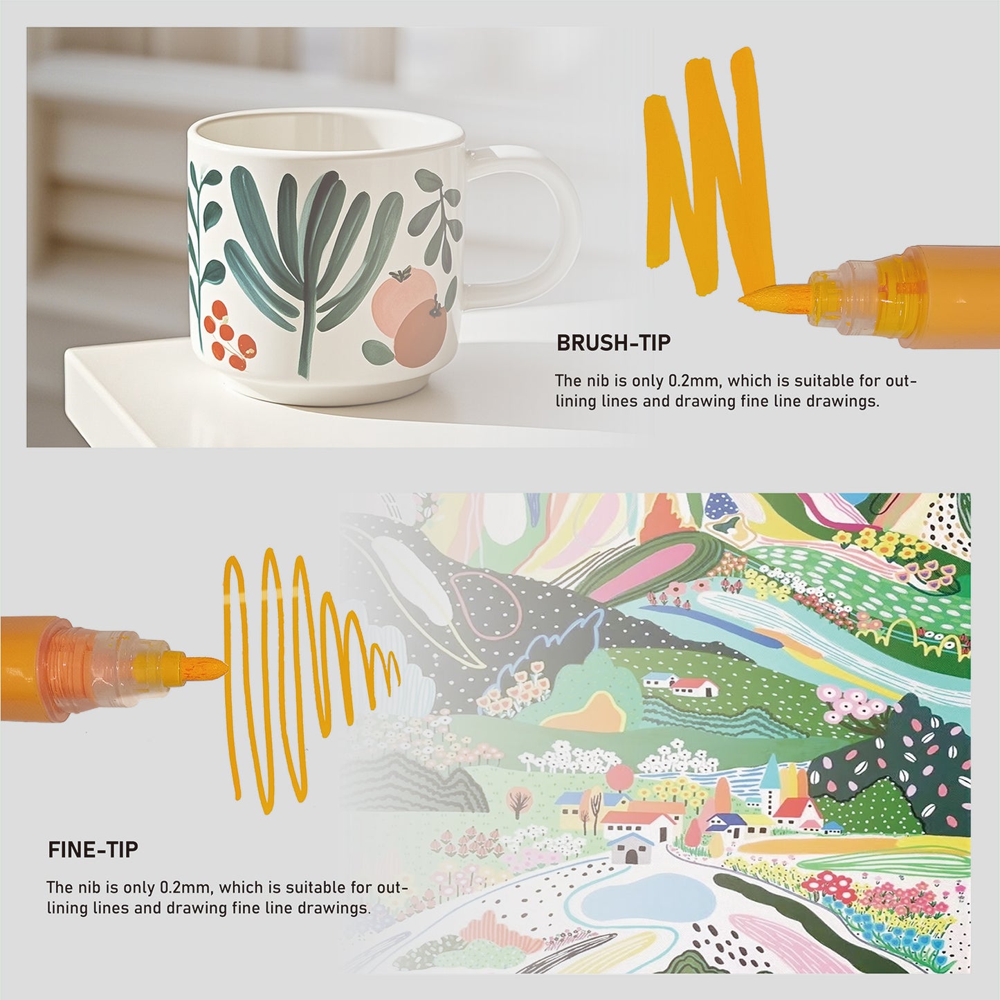 Premium Acrylic Paint Markers – 24 Vibrant Colors for All Surfaces